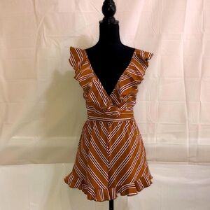 Love Culture Ruffle Front Romper Size S